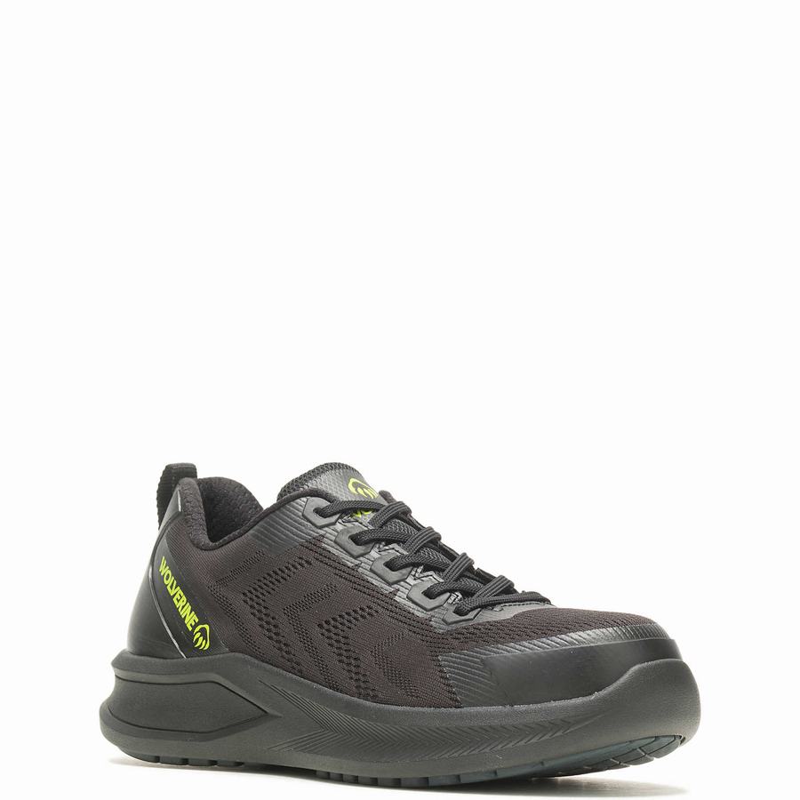 Black Wolverine Bolt DuraShocks® Knit CarbonMax® Men Work Shoes | LLE1927AZ