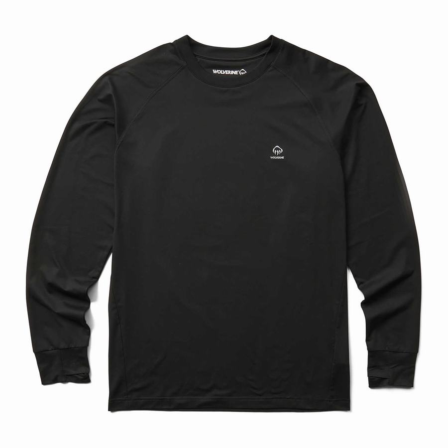 Black Wolverine Cascade Performance Crew Men Fleece | UNH9785KP