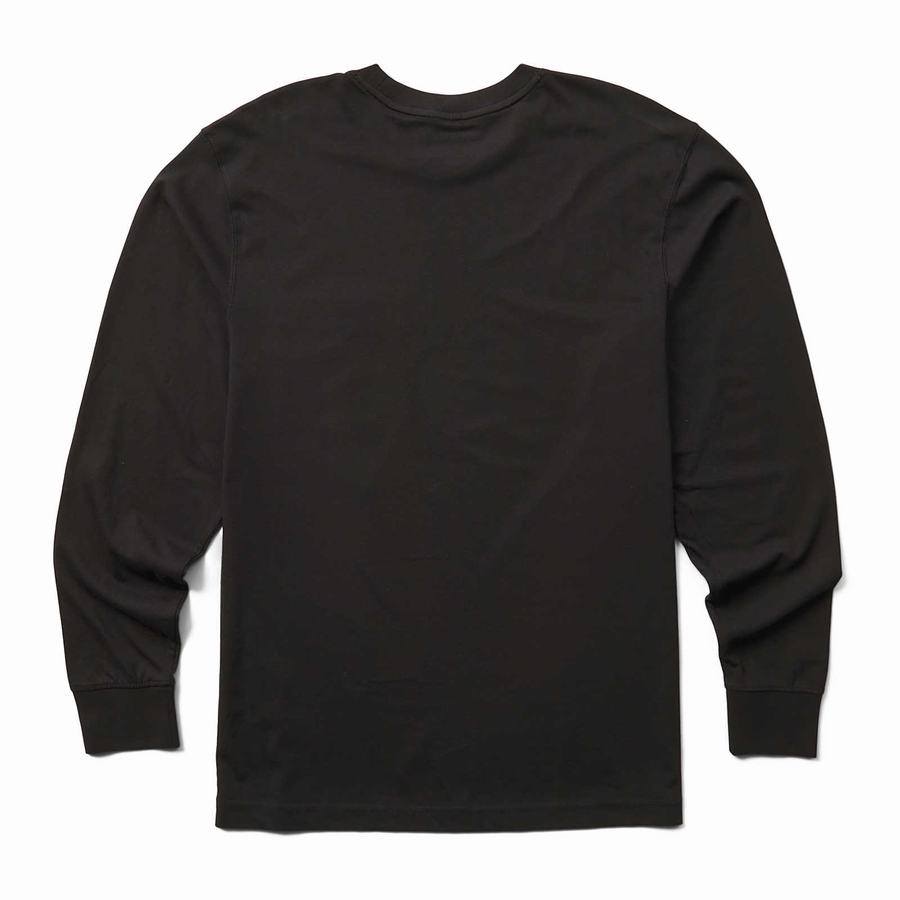 Black Wolverine Classic Long Sleeve Pocket Tee Men T Shirts | PLZ1514PF