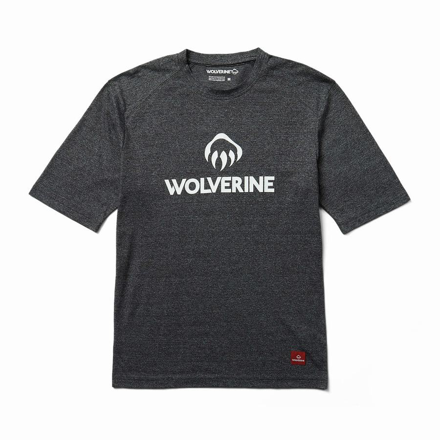 Black Wolverine Edge Graphic Short Sleeve Wicking Tee Men T Shirts | WFS136GL