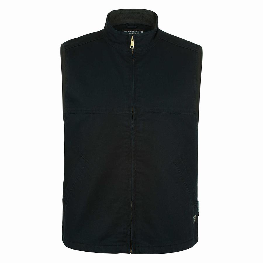 Black Wolverine FR Canvas Men Vest | HAC2064FU