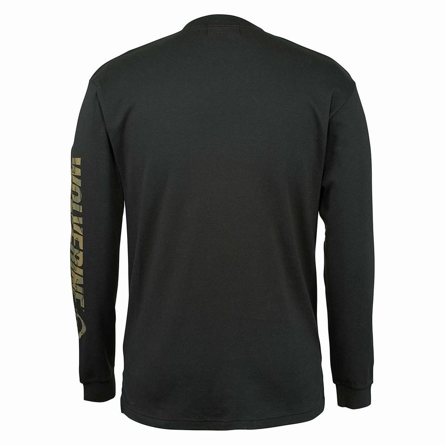 Black Wolverine FR Long Sleeve Print Tee Men T Shirts | NQL1554QC