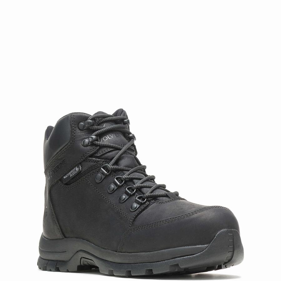 Black Wolverine Grayson Steel Toe Men Work Boots | WTH6182VH