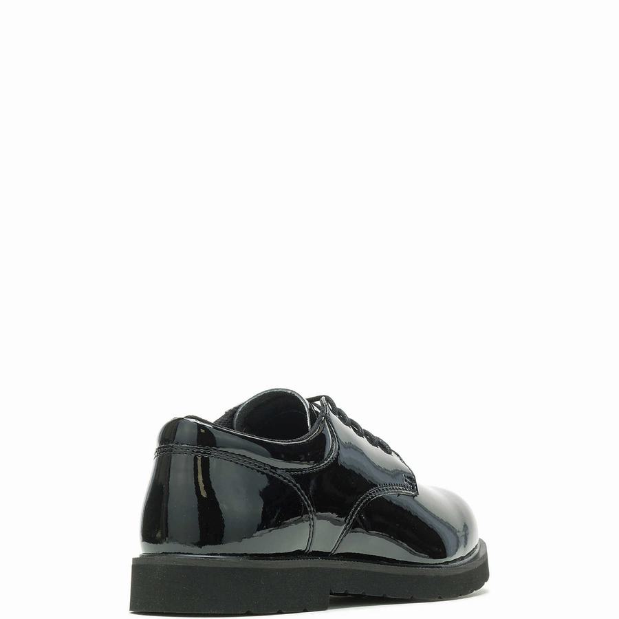 Black Wolverine High Gloss Duty Oxford Men Shoes | CJZ7450VY