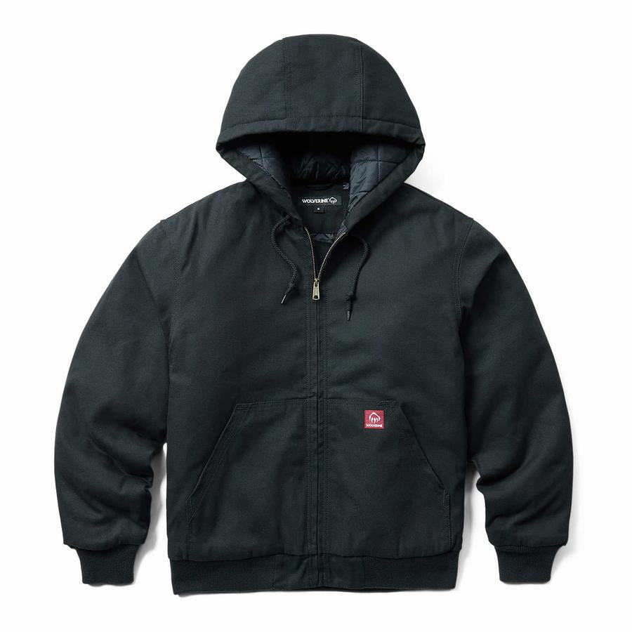 Black Wolverine Jaxon Hooded Big & Tall Men Jackets | PCH8781UV