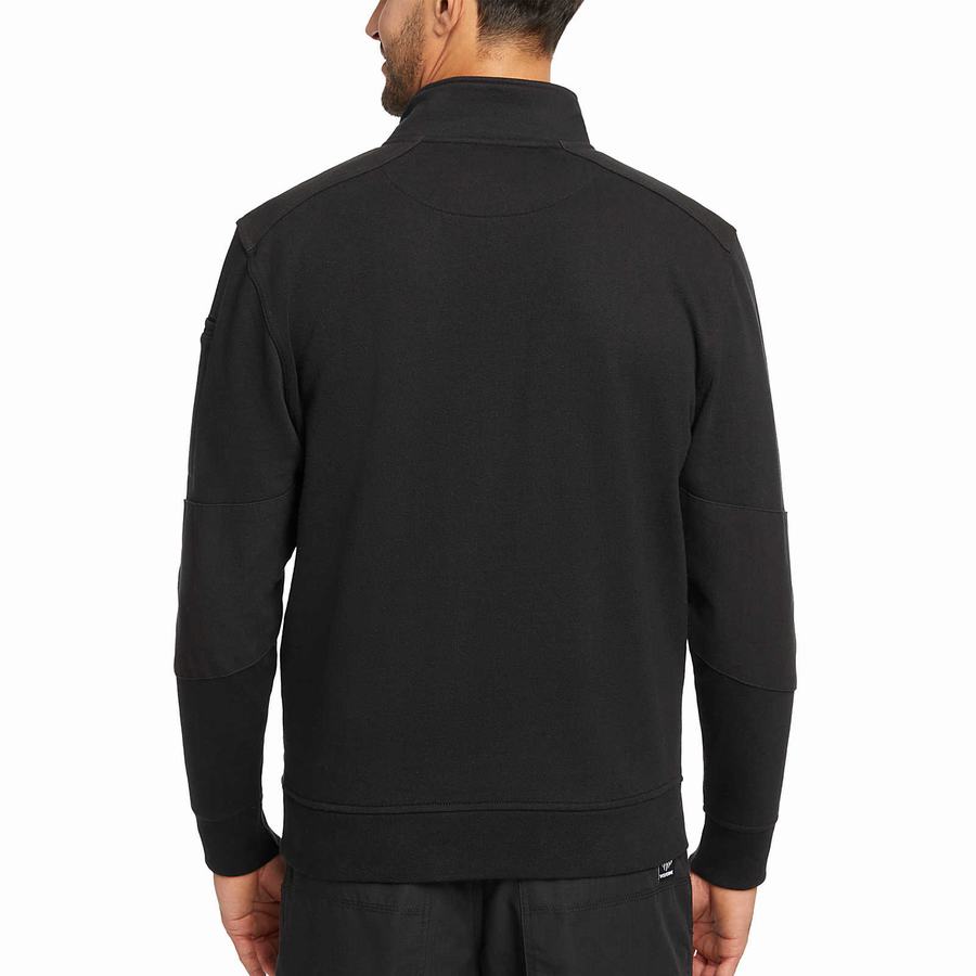 Black Wolverine Job Shirt Quarter Zip Men Fleece | TXL5681DL