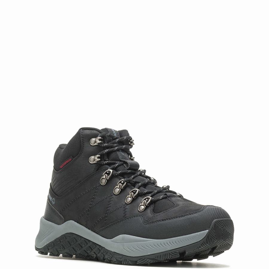 Black Wolverine Luton Waterproof Men Hiking Boots | XSK5342QI