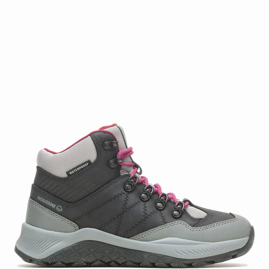 Black Wolverine Luton Waterproof Women Hiking Boots | KUQ4054RV