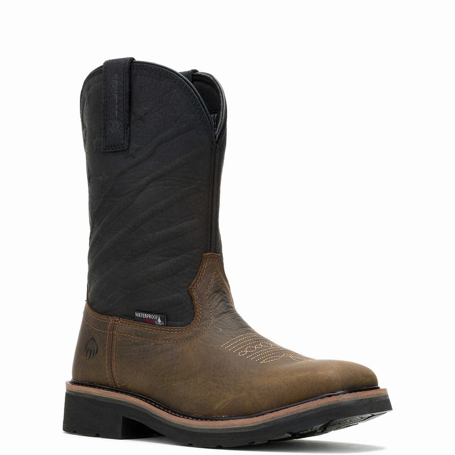 Black Wolverine Rancher Flag LX Steel-Toe Wellington Men Boots | LDF4065TW