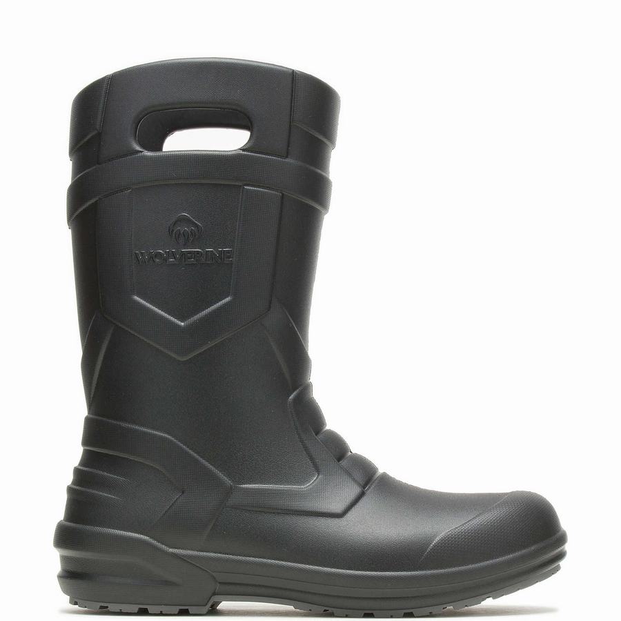 Black Wolverine Scout Injected Pull-On Wellington Men Boots | TGY5360WW