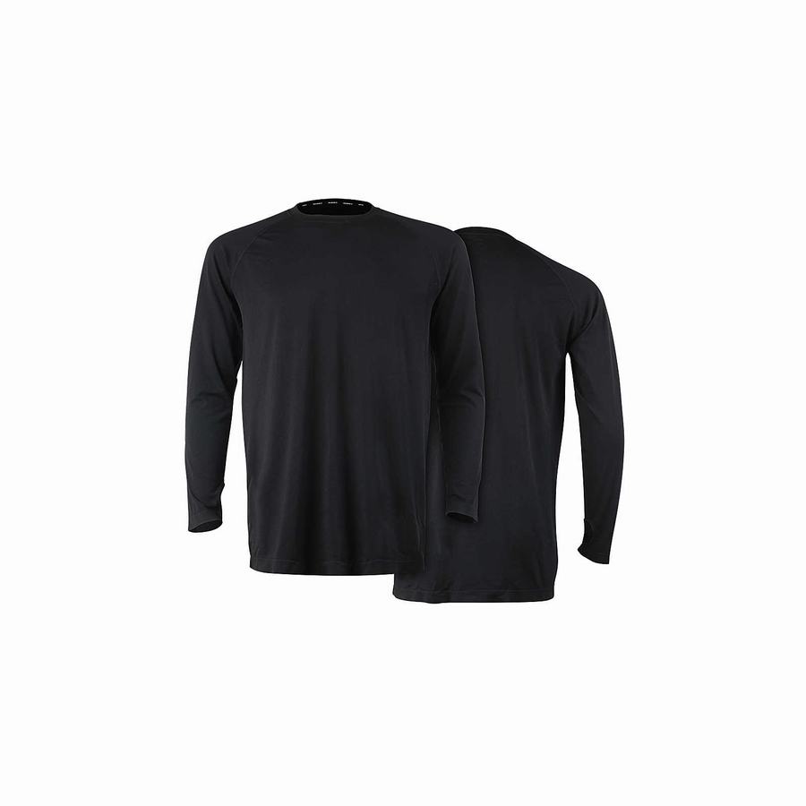 Black Wolverine Seamless Baselayer Long Sleeve Top Men T Shirts | AEL6968QV