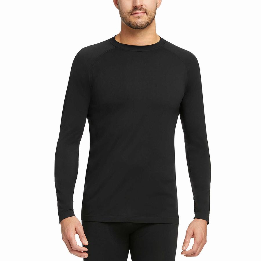 Black Wolverine Seamless Baselayer Long Sleeve Top Men T Shirts | AEL6968QV