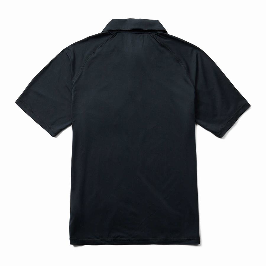 Black Wolverine Sun-Stop Eco Short Sleeve Polo Men T Shirts | JQG6374DA