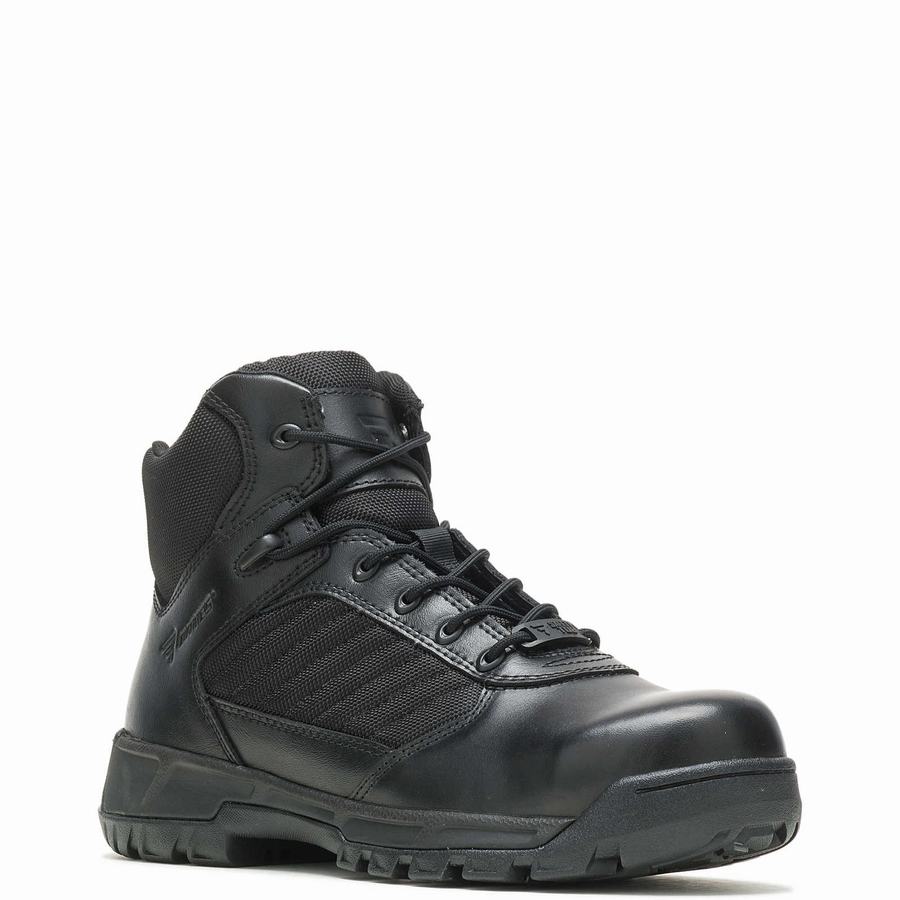 Black Wolverine Tactical Sport 2 Mid Side Zip Composite ToeEH Men Work Boots | WRI1067YX