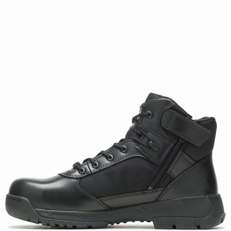 Black Wolverine Tactical Sport 2 Mid Side Zip Composite ToeEH Men Work Boots | WRI1067YX