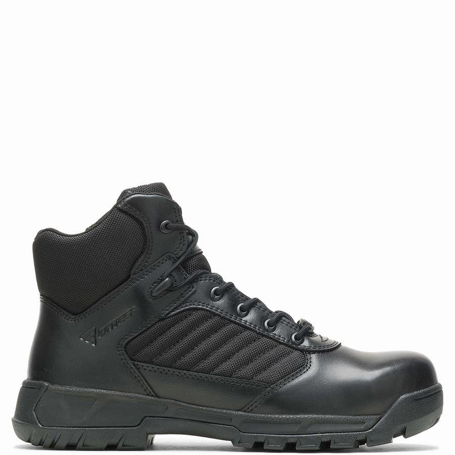 Black Wolverine Tactical Sport 2 Mid Side Zip Composite ToeEH Men Work Boots | WRI1067YX