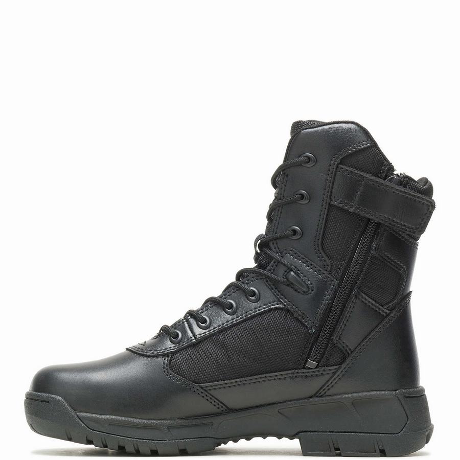 Black Wolverine Tactical Sport 2 Tall Side Zip Men Work Boots | ZED9385ML