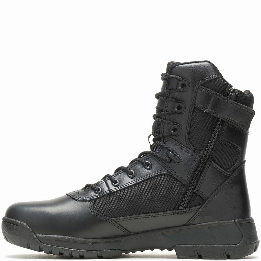 Black Wolverine Tactical Sport 2 Tall Side Zip Men Work Boots | PSZ86100RK