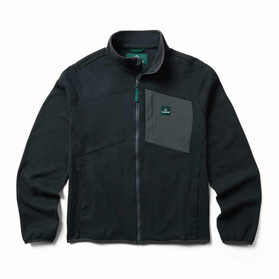 Black Wolverine Wilderness Fleece Men Jackets | MBU1379FS