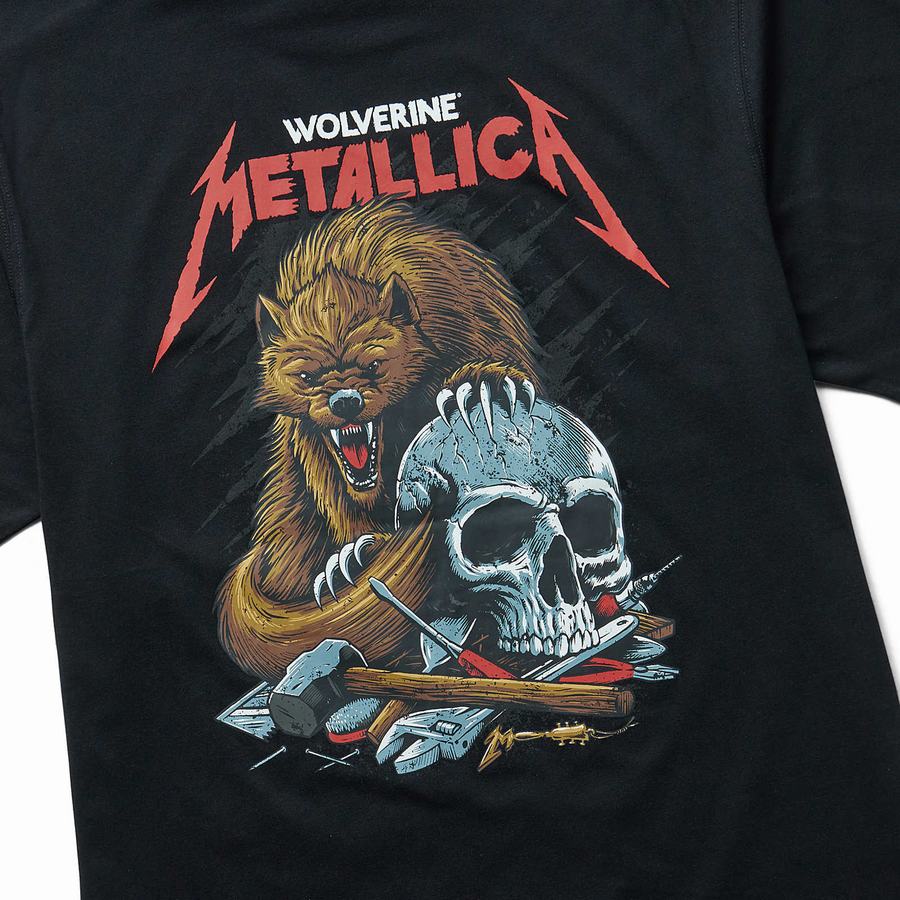 Black Wolverine x Metallica Scholars Graphic Tee Men T Shirts | AZF5747TB