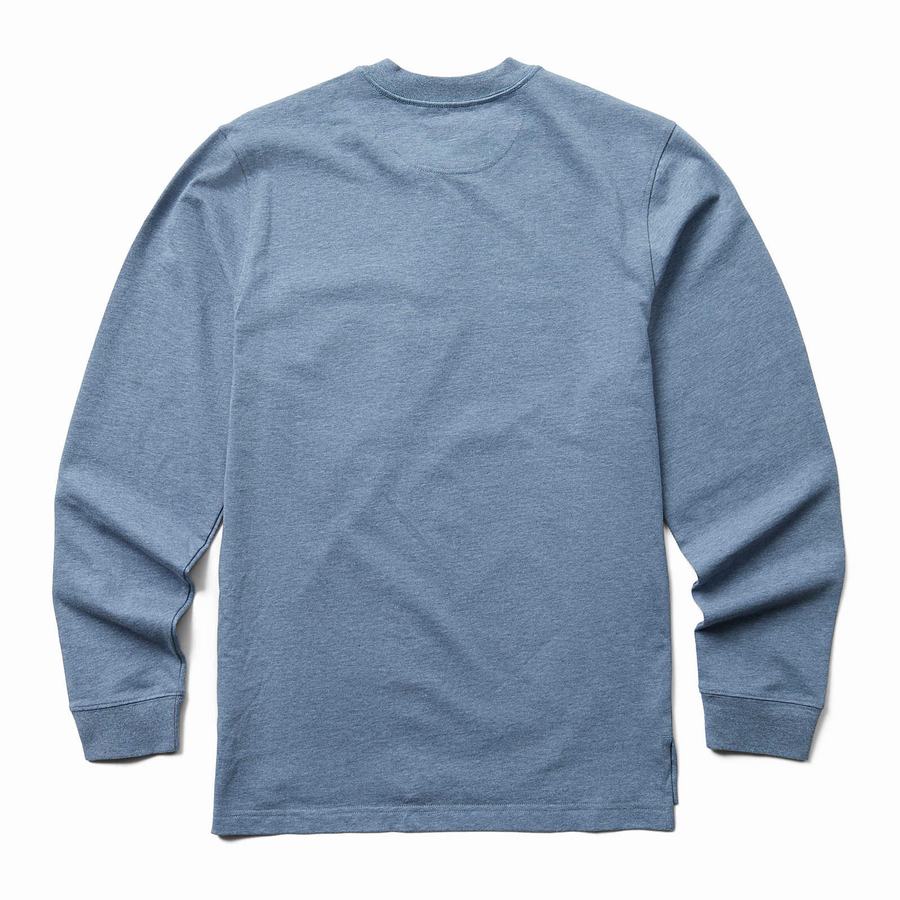 Blue Wolverine Guardian Cotton™ Long Sleeve Henley Men T Shirts | KPH10029HT