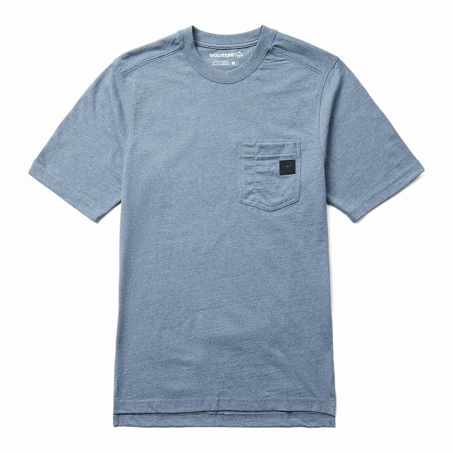 Blue Wolverine Guardian Cotton™ Pocket Tee Men T Shirts | XJQ6962SJ