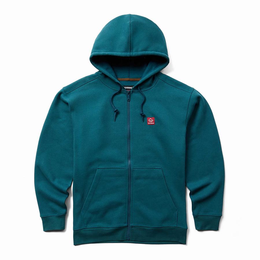 Blue Wolverine Midweight Zip Men Hoodie | PAM3798LA