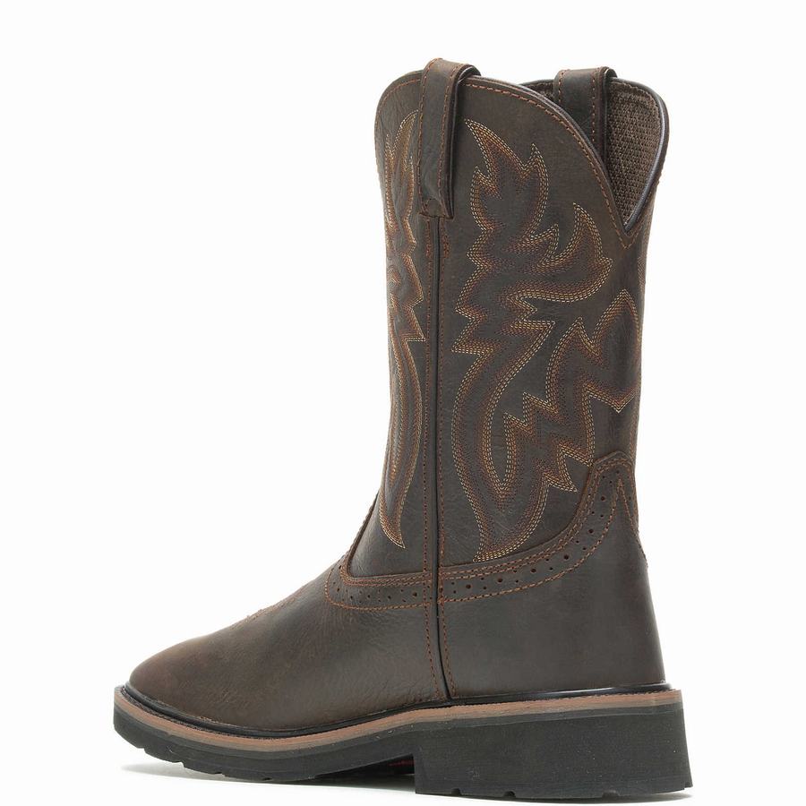 Brown Red Wolverine Rancher Square-Toe Wellington Men Boots | FQW9232NR