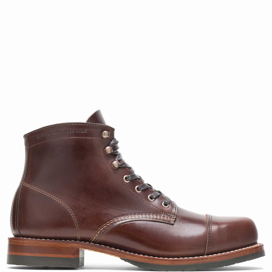 Brown Wolverine 1000 Mile Cap-Toe Classic Men Work Boots | RQL4013UO