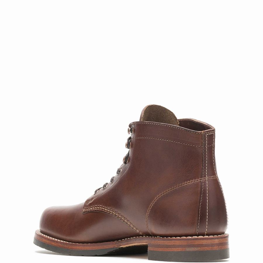 Brown Wolverine 1000 Mile Plain-Toe Classic Men Work Boots | OJN4667DF