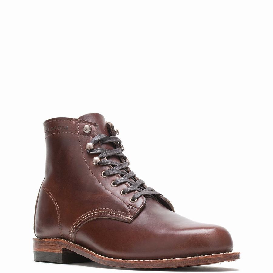 Brown Wolverine 1000 Mile Plain-Toe Original Men Work Boots | IPA6154MD