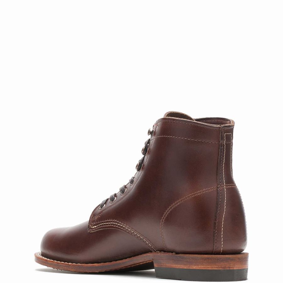 Brown Wolverine 1000 Mile Plain-Toe Original Men Work Boots | IPA6154MD