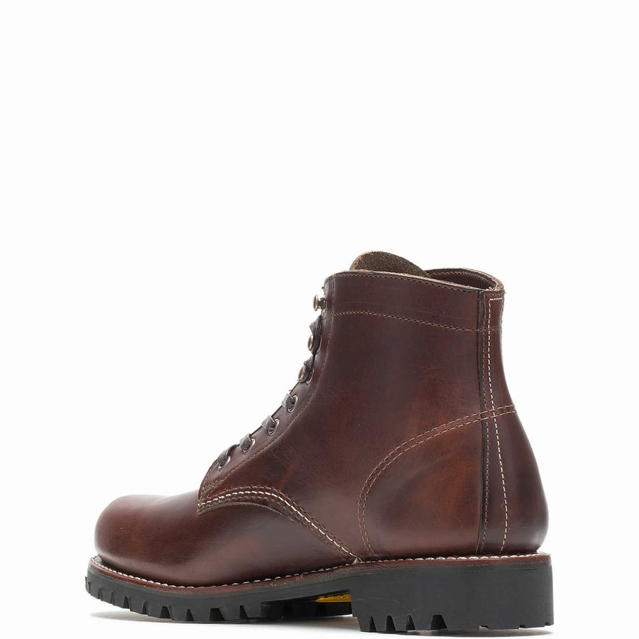 Brown Wolverine 1000 Mile Plain-Toe Rugged Men Work Boots | OVD964TG