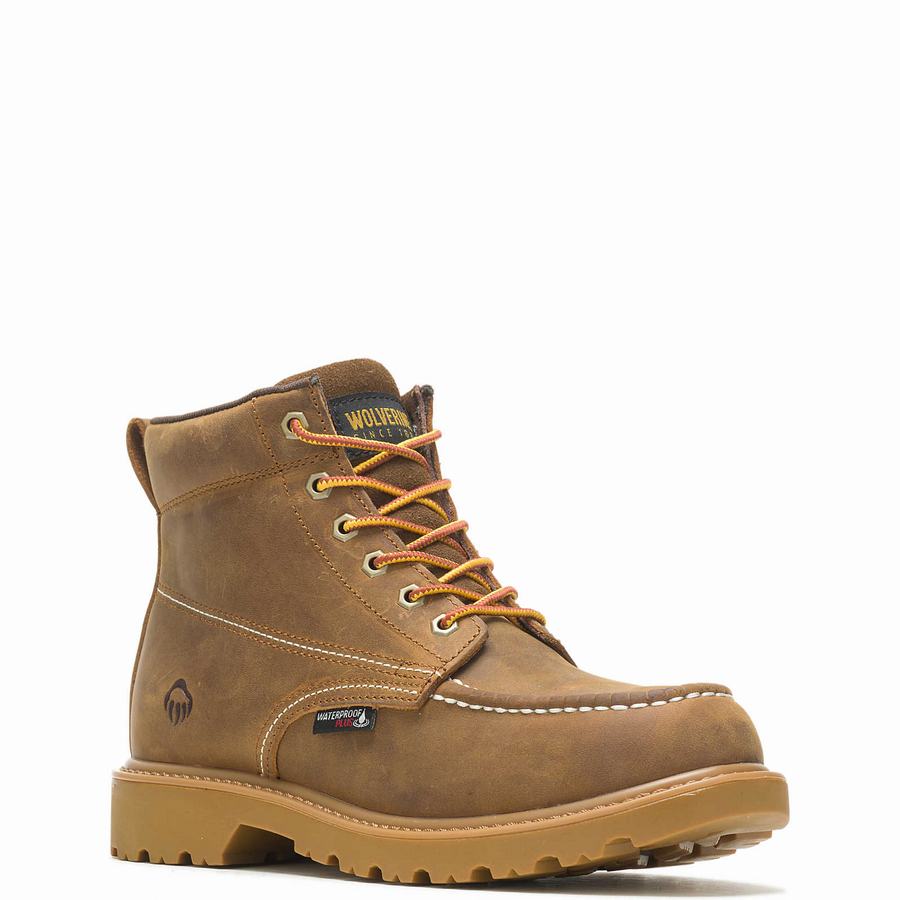 Brown Wolverine Floorhand Moc Toe 6” Men Work Boots | STX875QK