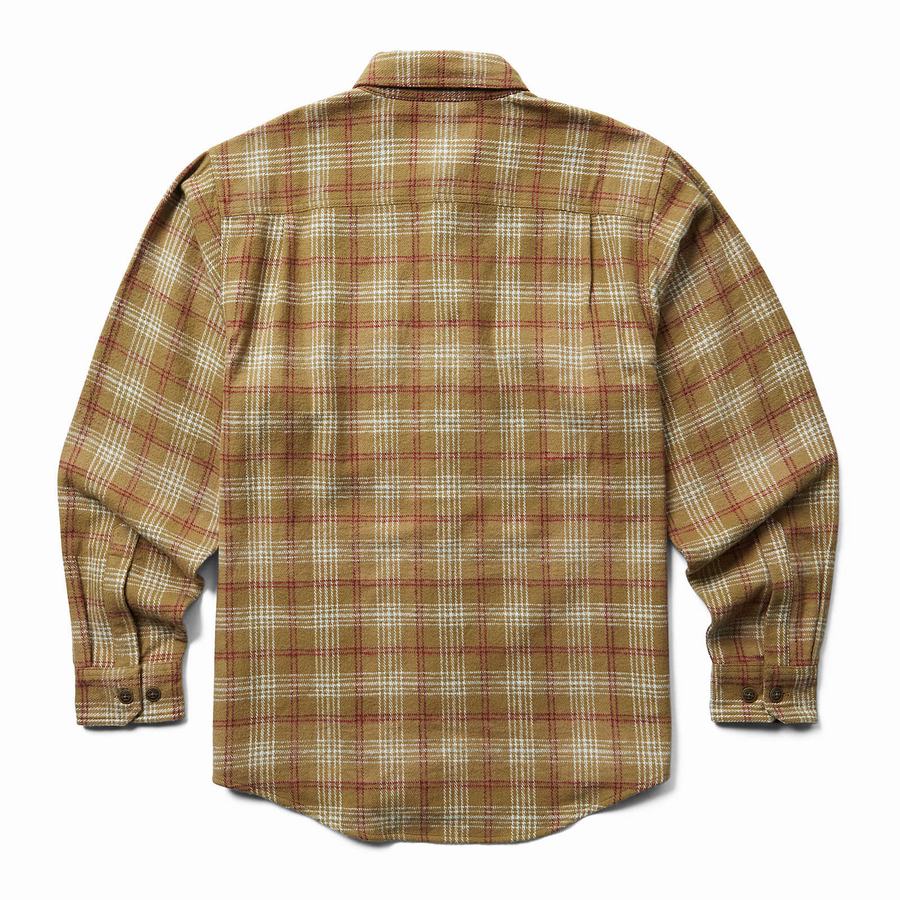 Brown Wolverine Glacier Heavyweight Long Sleeve Flannel Men Shirts | RPC183EH