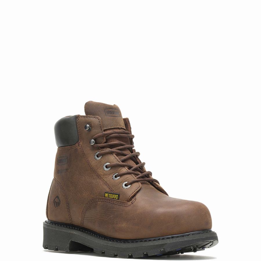 Brown Wolverine McKay Waterproof Steel-Toe 6” Men Work Boots | PHU2273FP