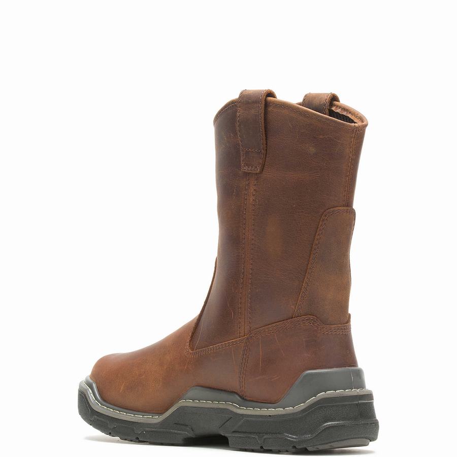 Brown Wolverine Raider DuraShocks® Waterproof Met-Guard CarbonMAX® Work Wellington Men Boots | NNO3671NK