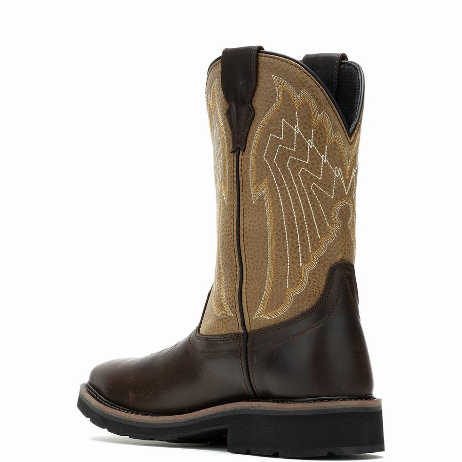 Brown Wolverine Rancher Eagle Waterproof Steel-Toe Wellington Men Boots | DYF2299MJ