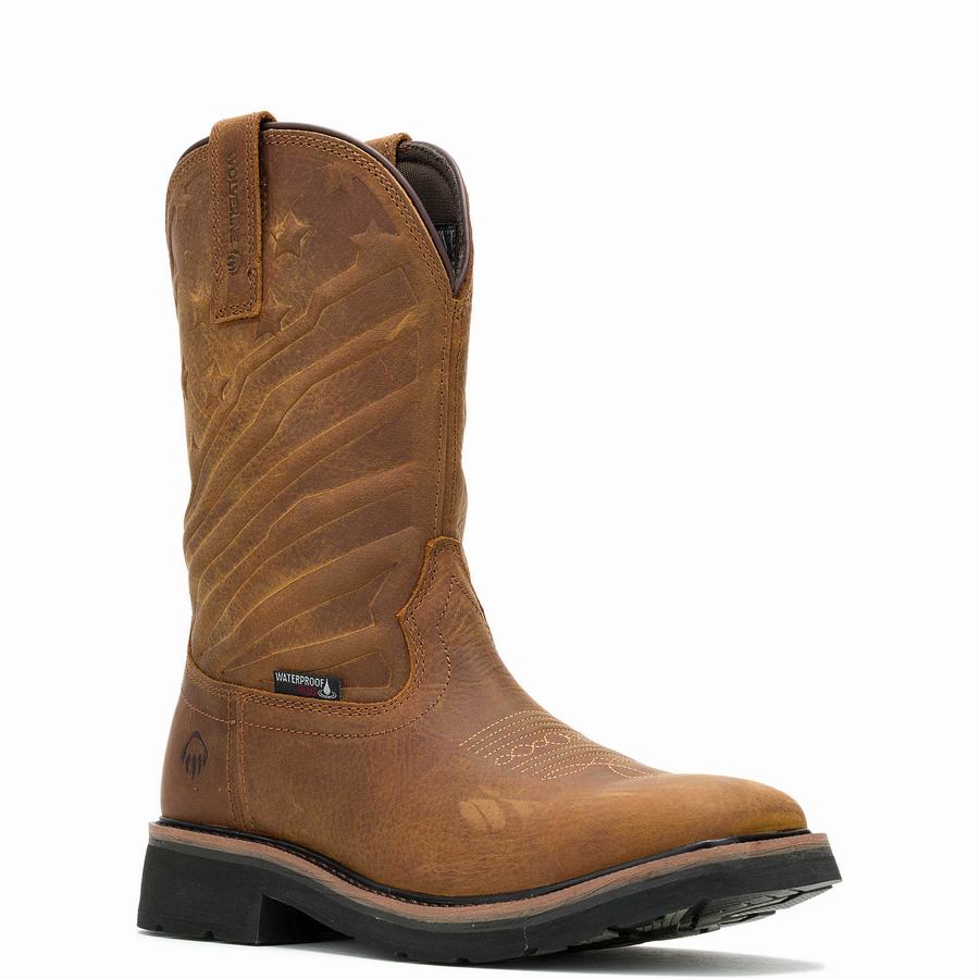 Brown Wolverine Rancher Flag LX Wellington Men Boots | WUE8140NB