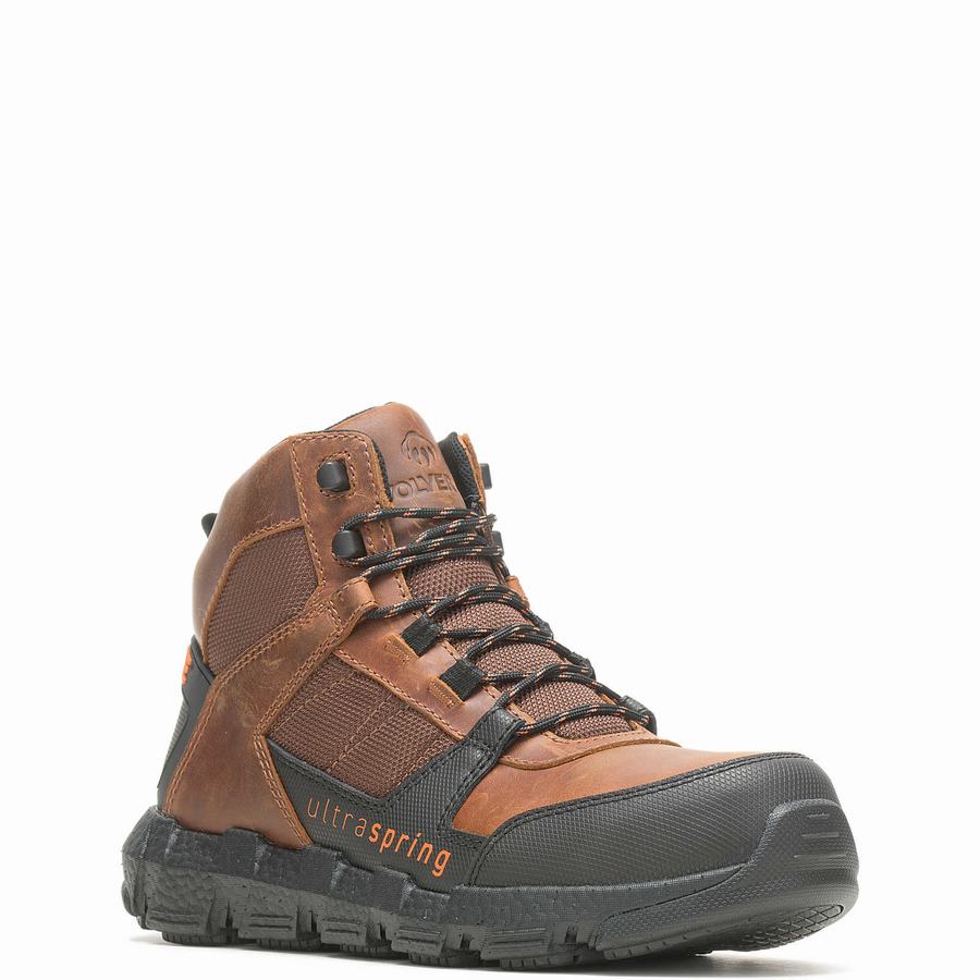 Brown Wolverine Rev UltraSpring™ DuraShocks® Vent CarbonMax™ Men Work Shoes | XZG6540FB