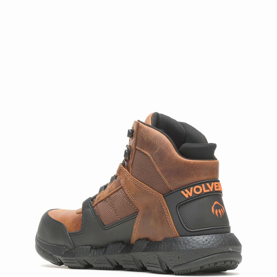 Brown Wolverine Rev UltraSpring™ DuraShocks® Vent CarbonMax™ Men Work Shoes | XZG6540FB