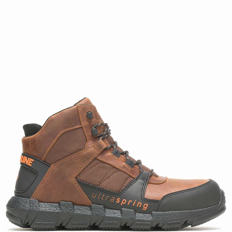 Brown Wolverine Rev UltraSpring™ DuraShocks® Vent CarbonMax™ Men Work Shoes | XZG6540FB