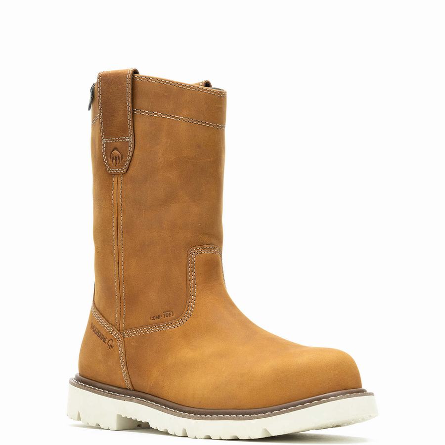 Brown Wolverine Revival Composite-Toe Work Wellington Men Boots | WST44UO