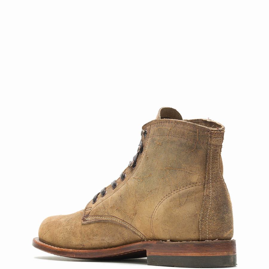 Brown Wolverine Rough Out - 1000 Mile Plain-Toe Original Men Work Boots | TNF3169KS