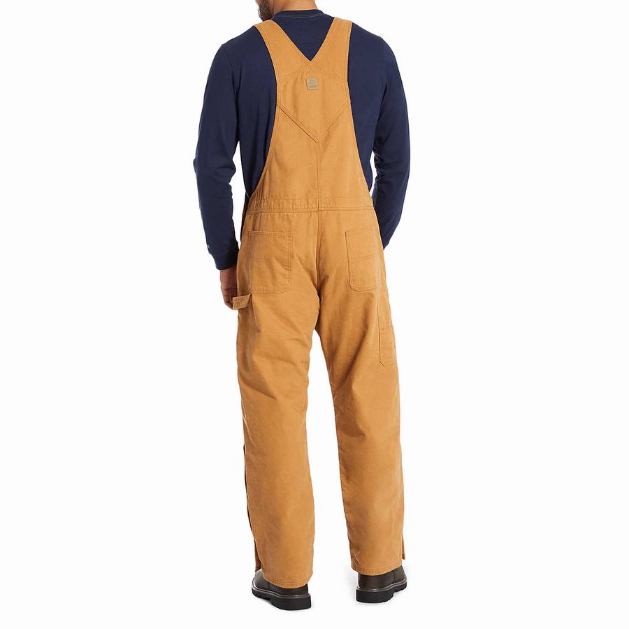 Brown Wolverine Sawmill Insulated Bib Men Overalls | ZYW1287BU