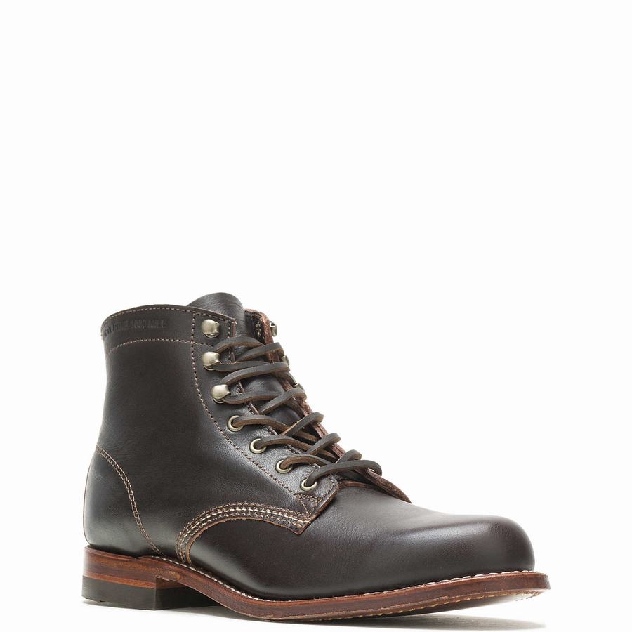 Chocolate Wolverine Lux - 1000 Mile Plain-Toe Original Men Work Boots | LCT6036XP