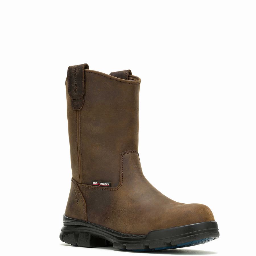 Dark Brown Wolverine DuraShocks SR Icon Wellington CarbonMax® Men Boots | HPQ3894MG