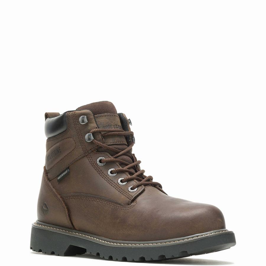 Dark Brown Wolverine Floorhand Waterproof Steel-Toe 6