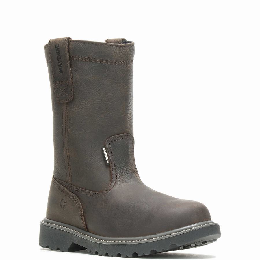 Dark Brown Wolverine Floorhand Waterproof 10