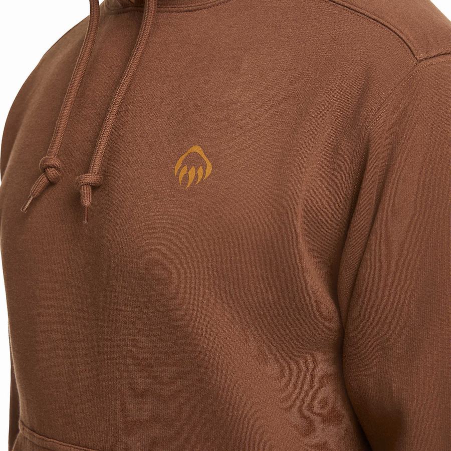 Dark Brown Wolverine Graphic- Sleeve Logo Men Hoodie | HZP8097YT